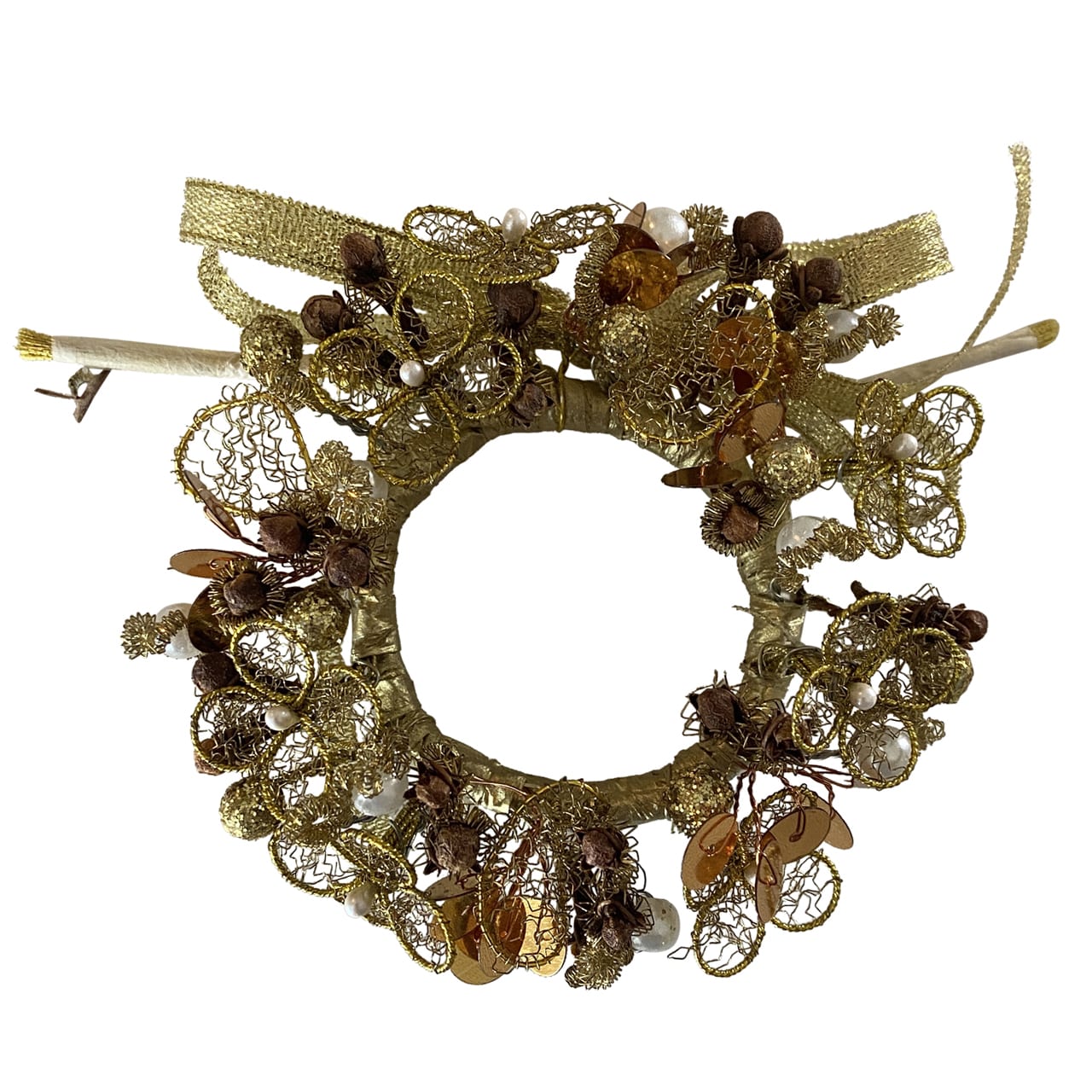Golden Viennese Candle Wreath