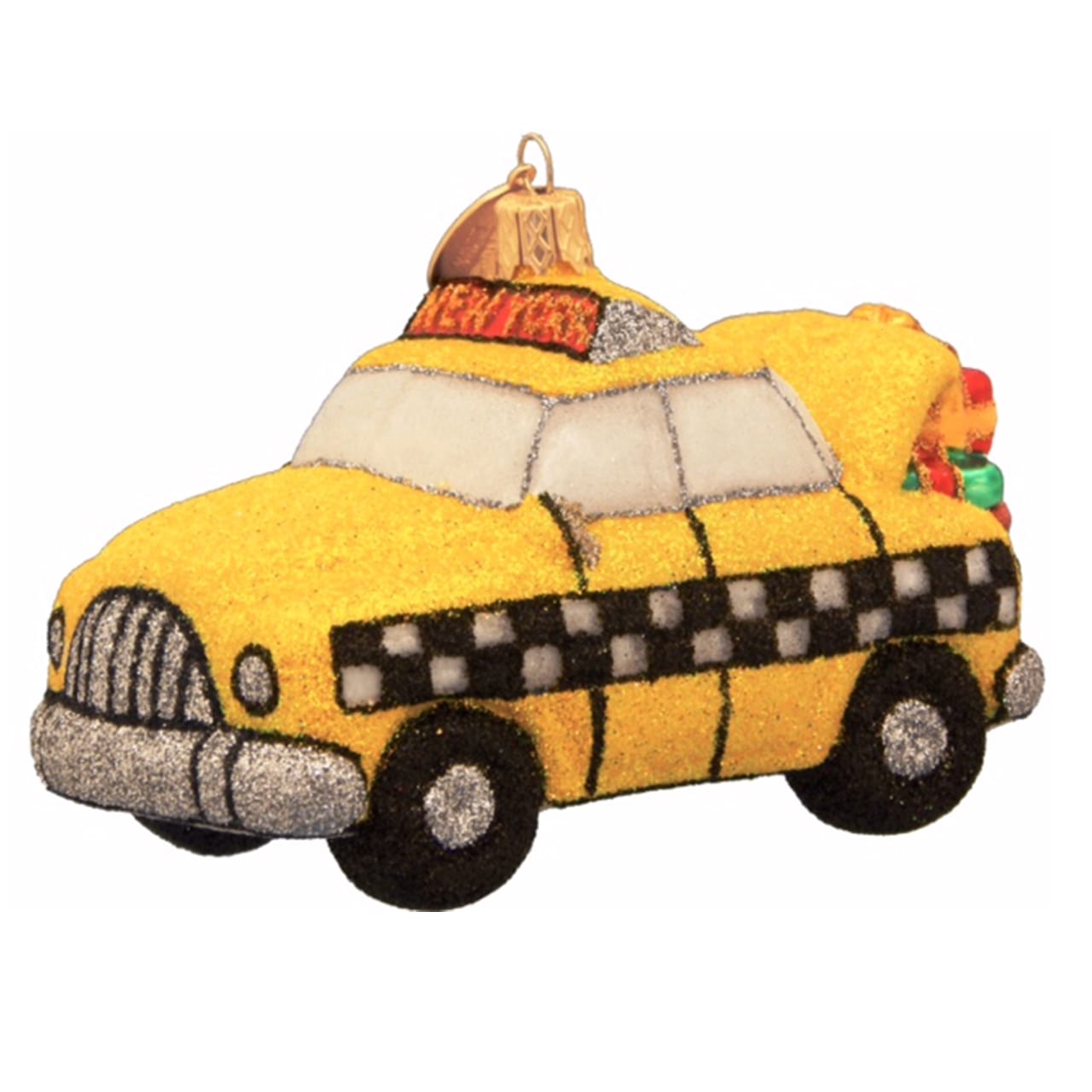 Glass Checkered NYC Taxi Cab