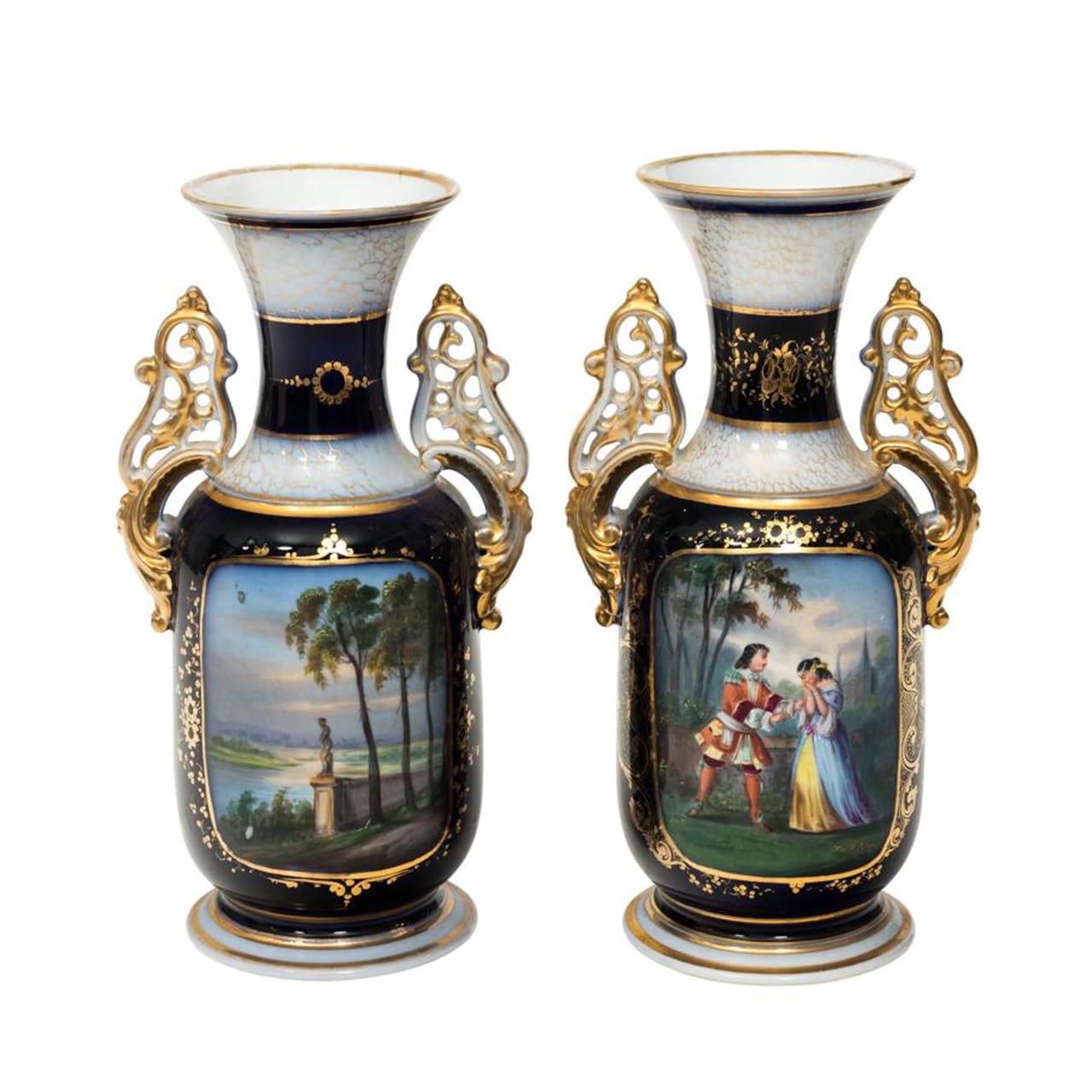 Pair of Decorated French Vases ca.1890