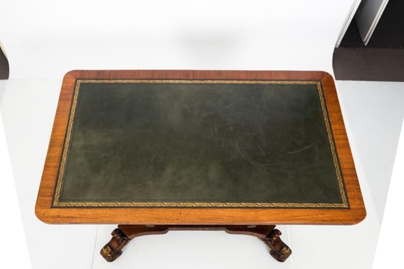 Leather Top Trestle Table ca.1800