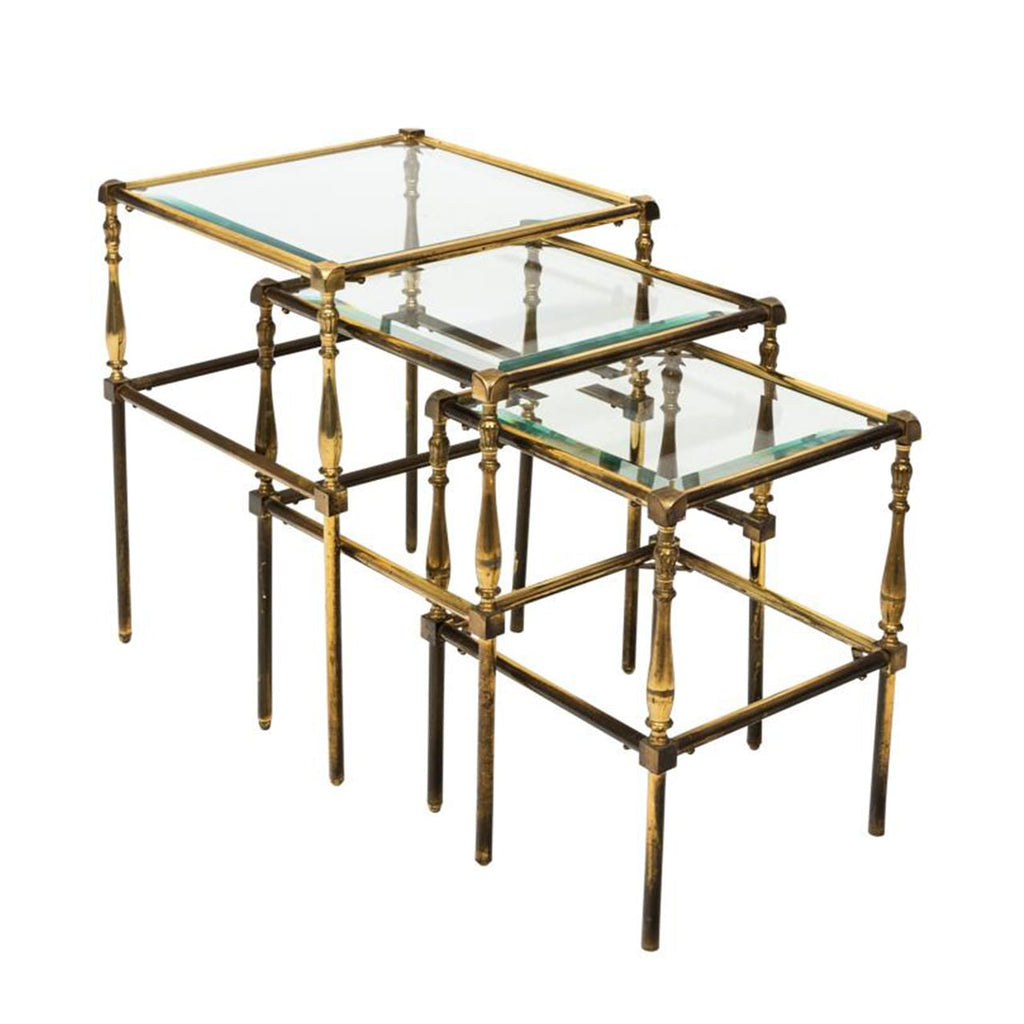 Set of Brass Side Tables