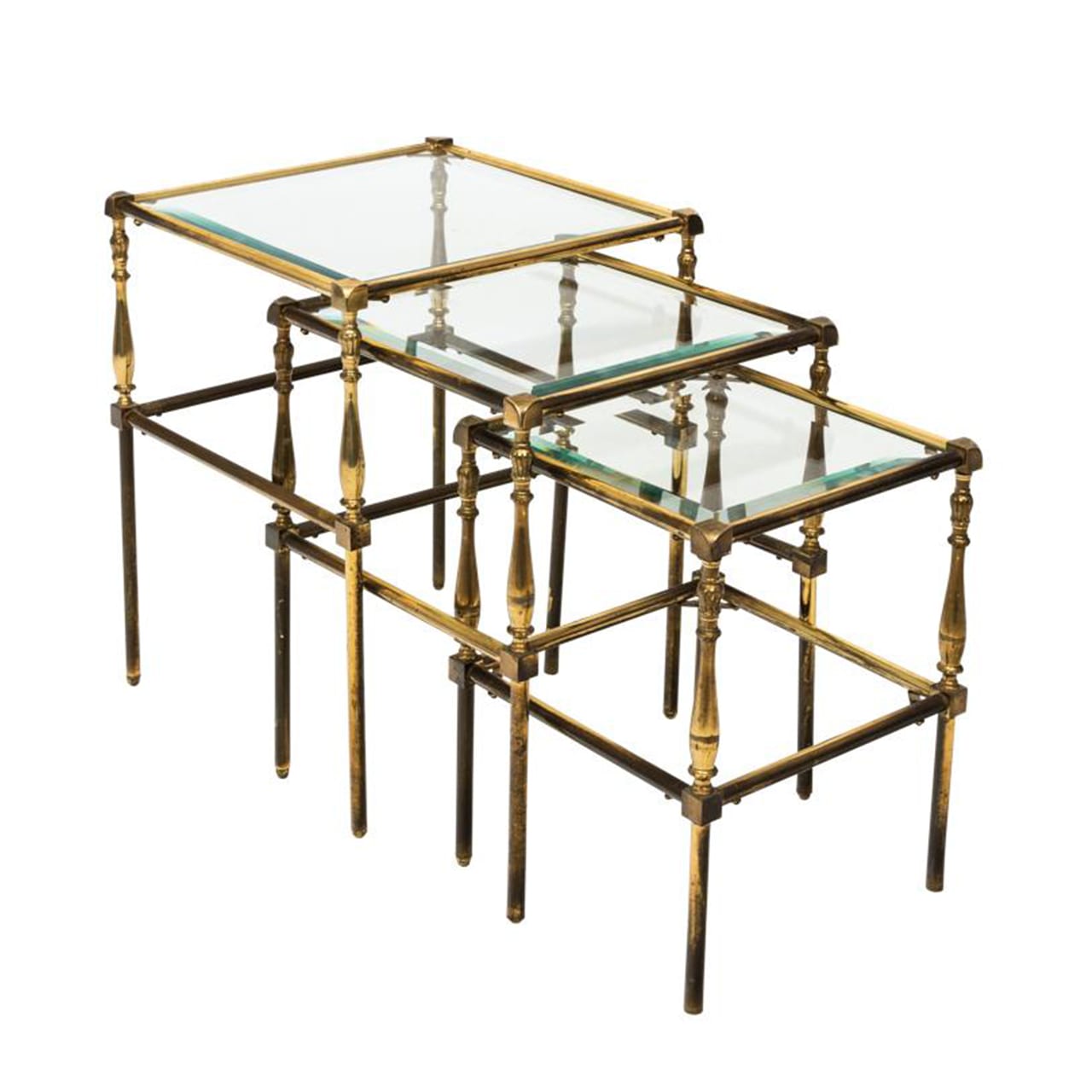 Set of Brass Side Tables
