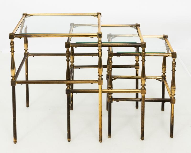 Set of Brass Side Tables