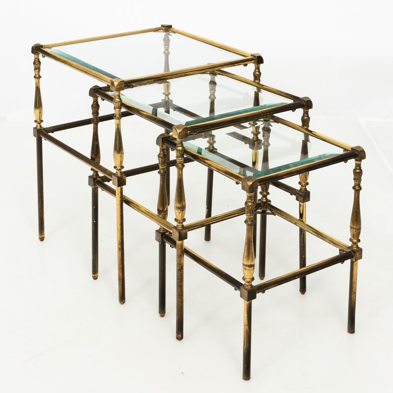 Set of Brass Side Tables