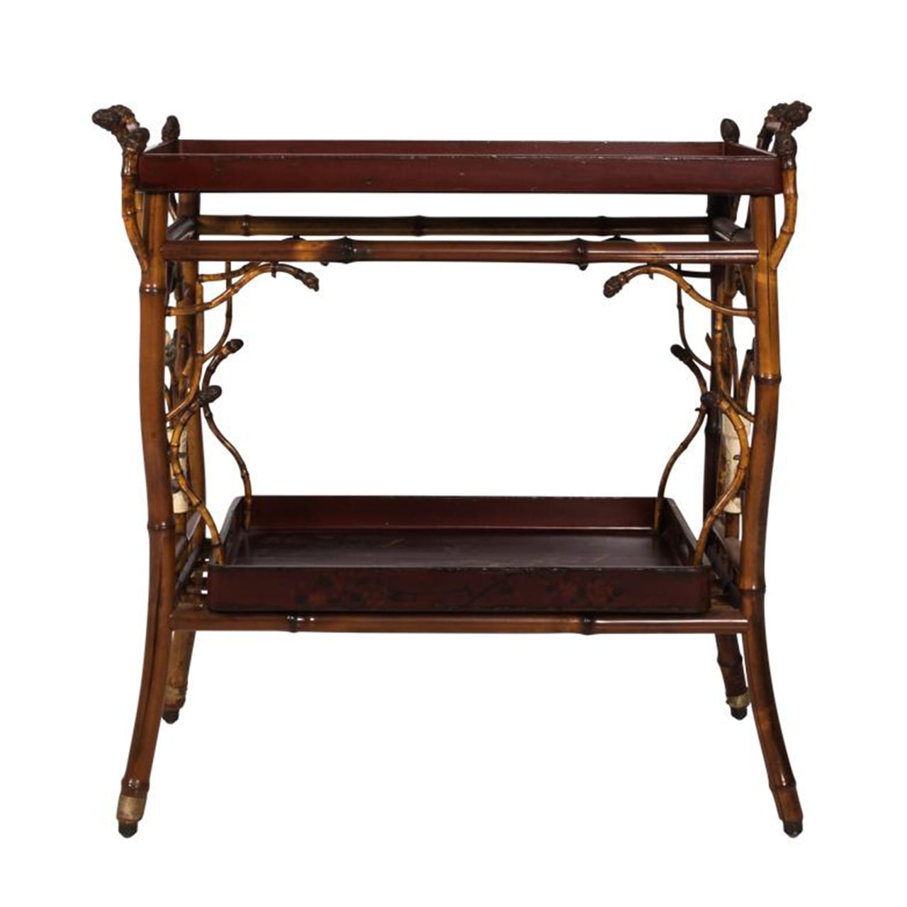 19th Century Japanned Bamboo Tray Table