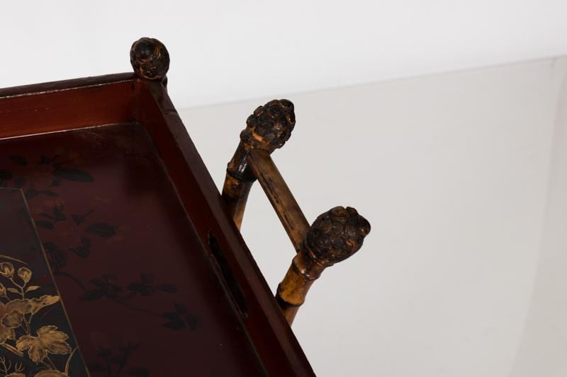 19th Century Japanned Bamboo Tray Table