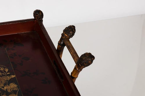 19th Century Japanned Bamboo Tray Table