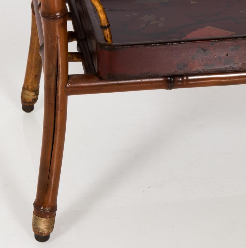 19th Century Japanned Bamboo Tray Table