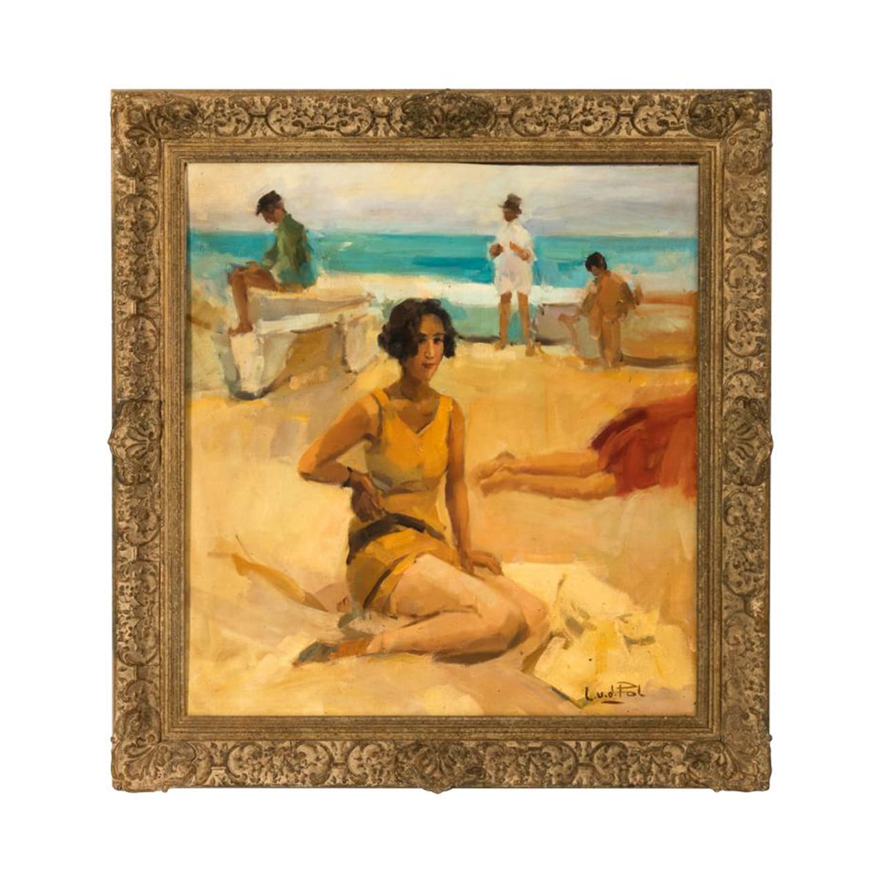 “On the Beach” Oil On Canvas Circa 1950’s