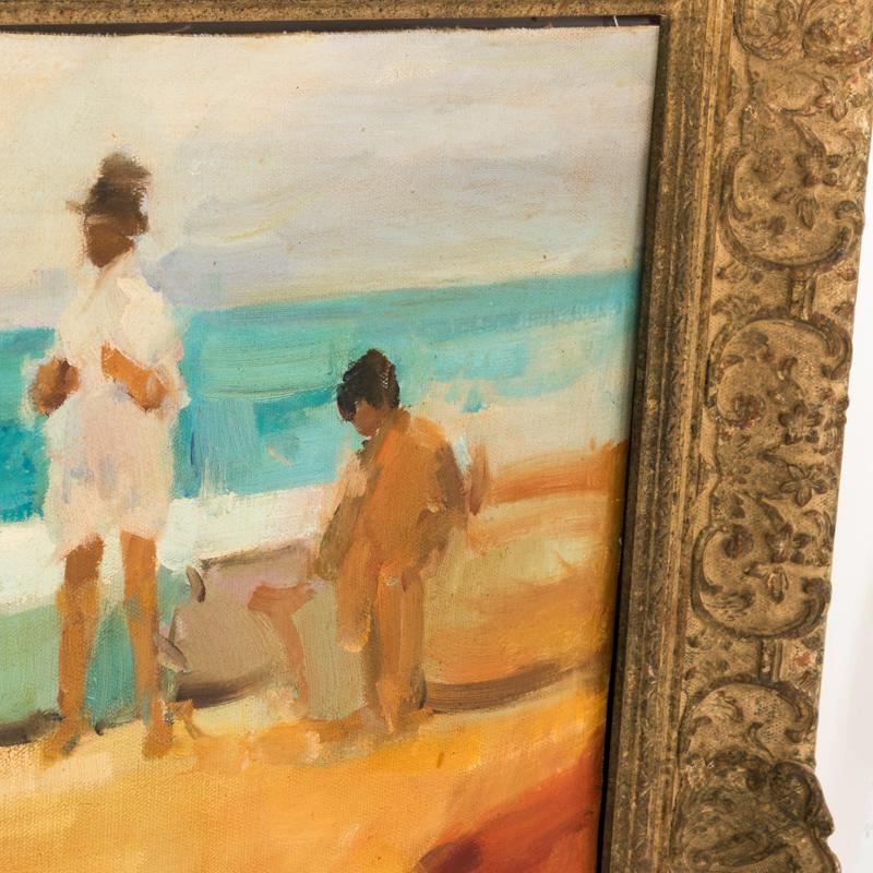 “On the Beach” Oil On Canvas Circa 1950’s