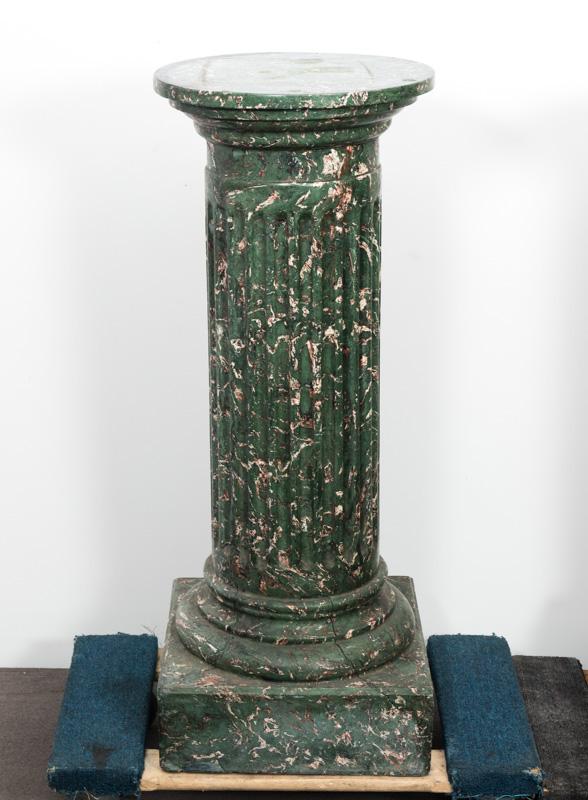 Pair of Faux Marble Column Pedestals