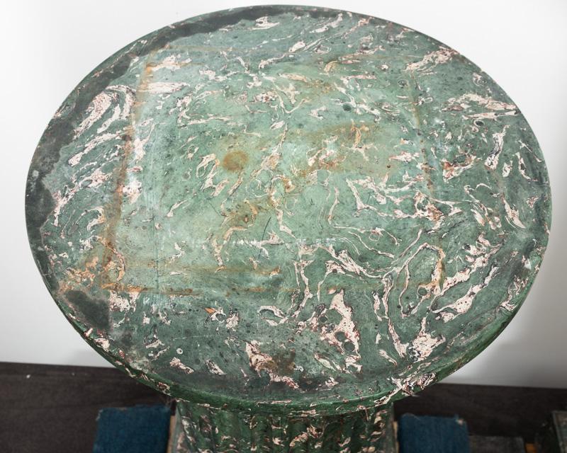Pair of Faux Marble Column Pedestals