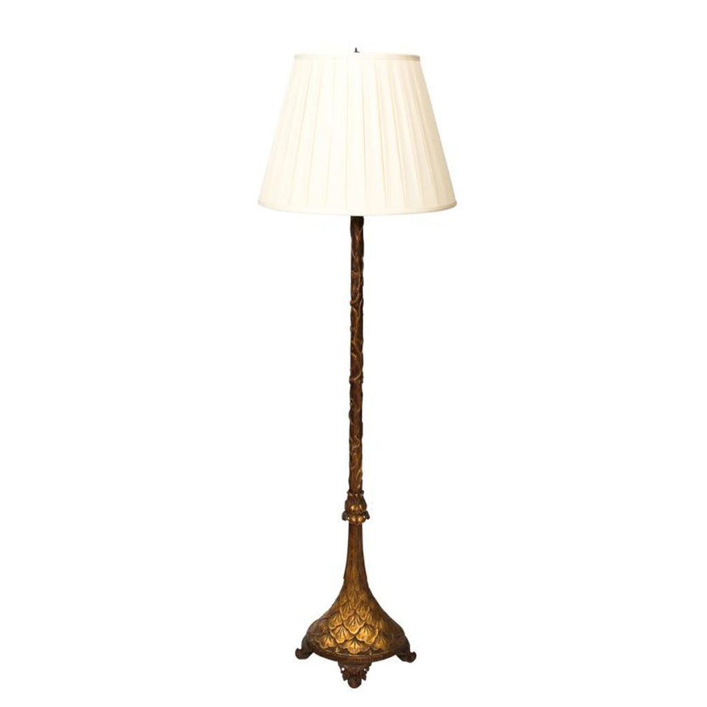 Carved Gilt Wood Floor Lamp by Charles & Company ca.1925