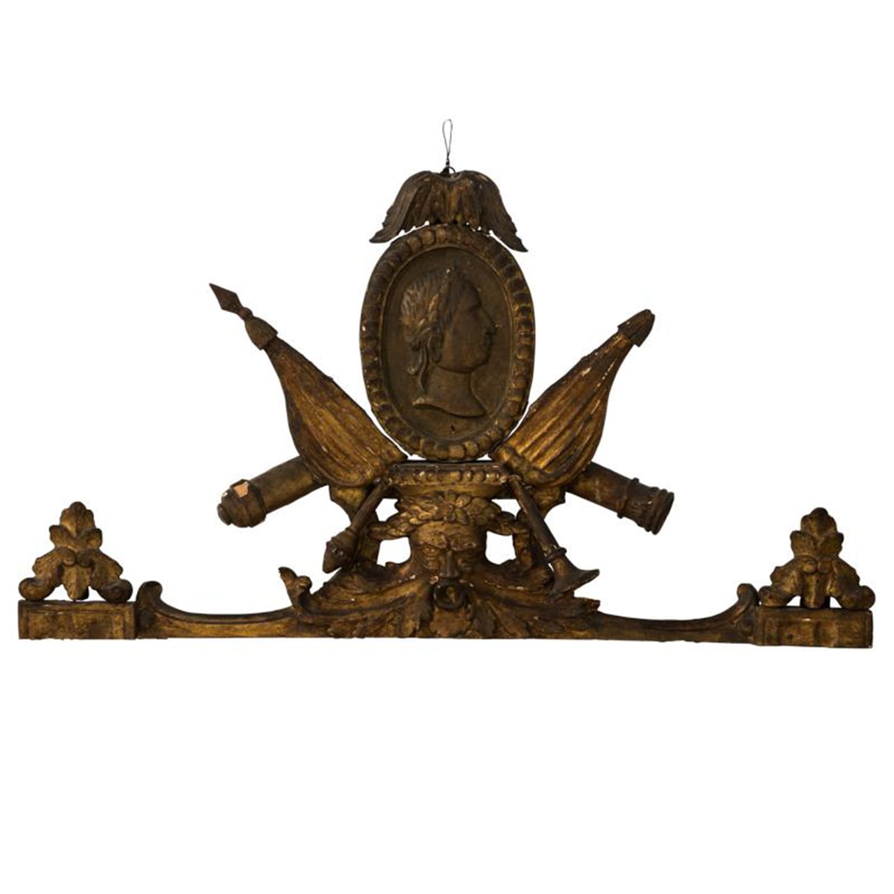 Carved Gilt Wood Pendant