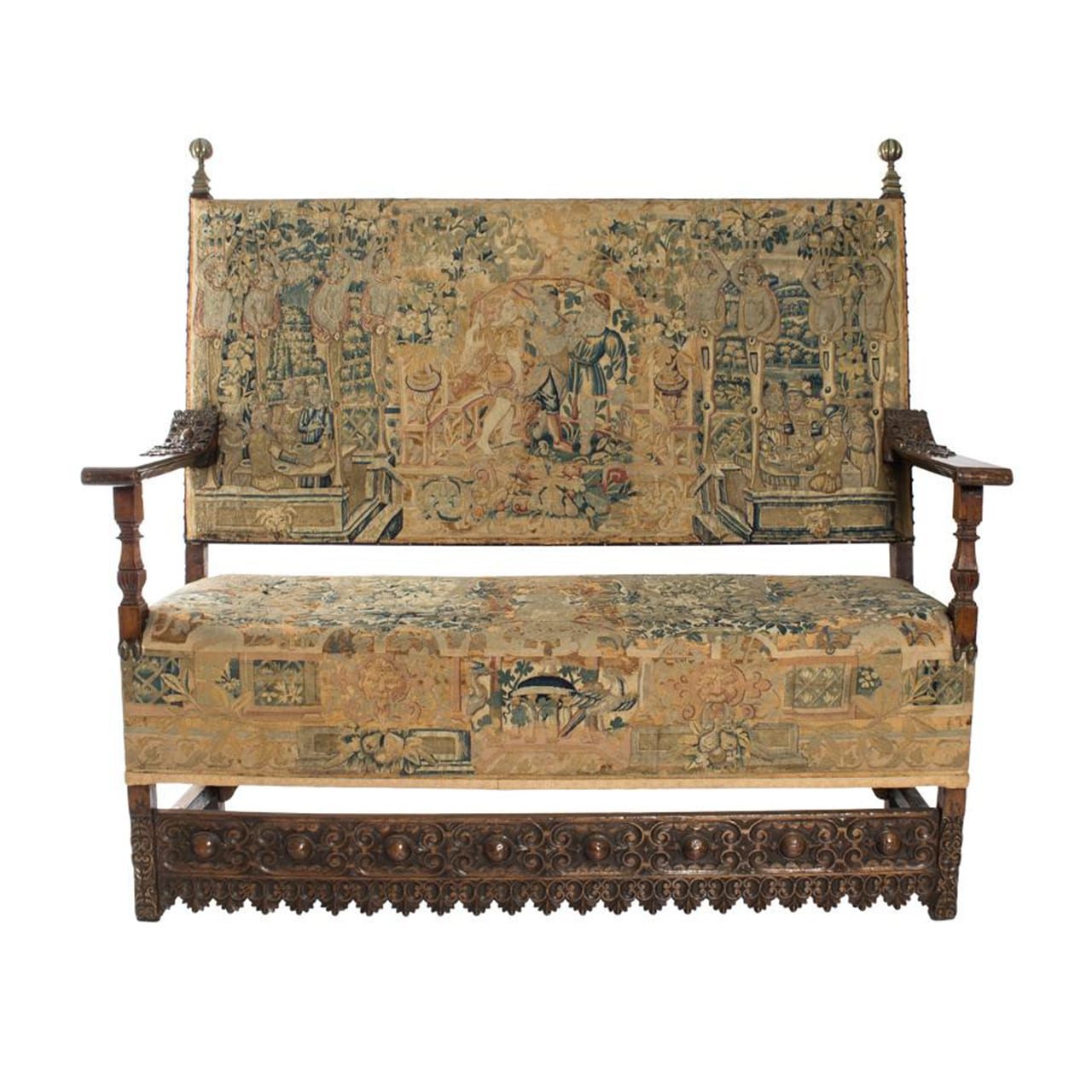 16th Century Franco Flemish Tapestry Bench
