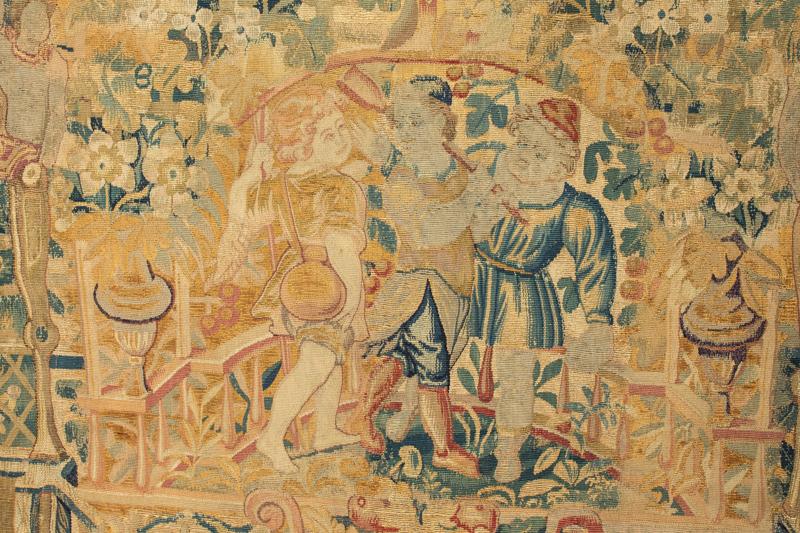 16th Century Franco Flemish Tapestry Bench