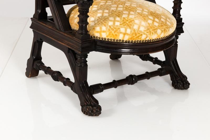 Pair of American Gothic Revival Armchairs by Daniel Pabst. Ca. 1878