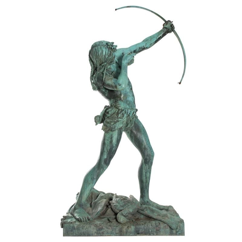 Bronze Figure Of A Young Native American