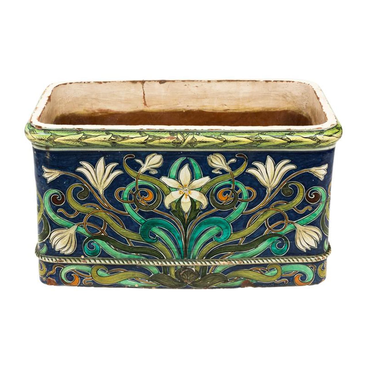 Italian Polychrome Majolica Cistern