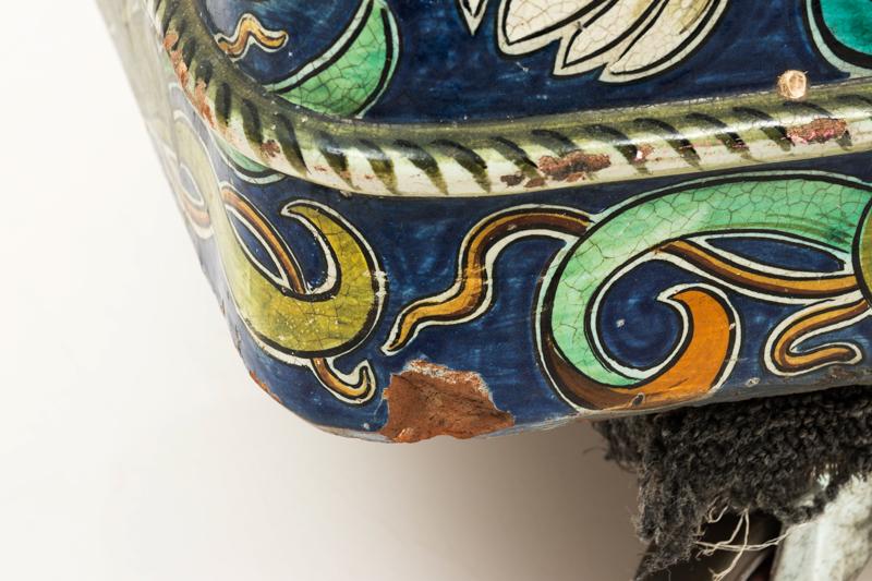 Italian Polychrome Majolica Cistern