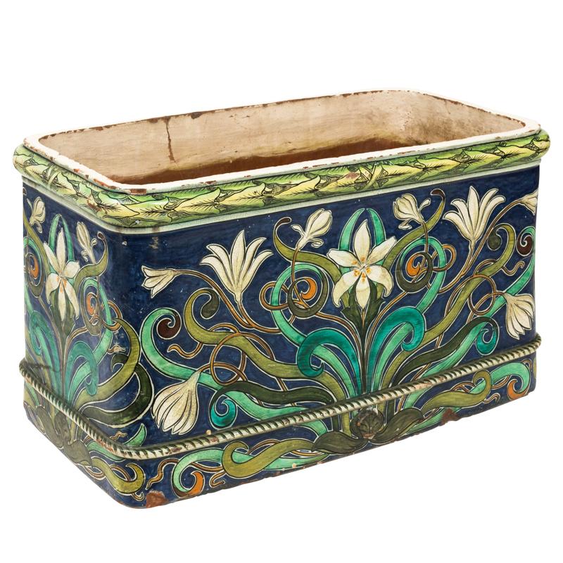Italian Polychrome Majolica Cistern