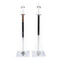 Pair of Nickel and Lucite Floor Lamps