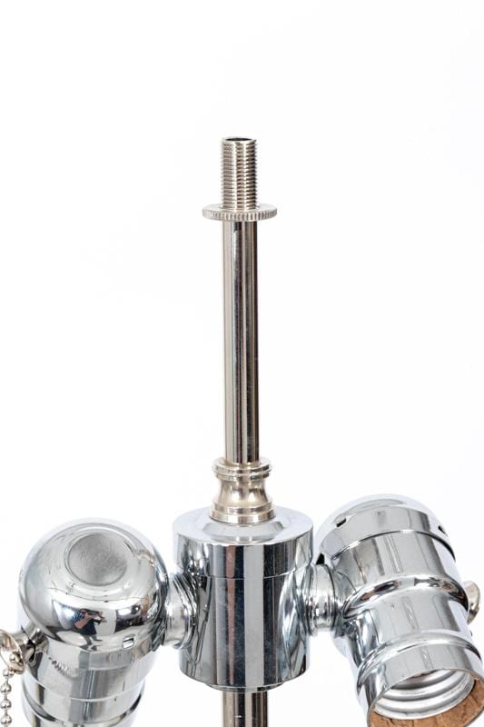 Pair of Nickel and Lucite Floor Lamps
