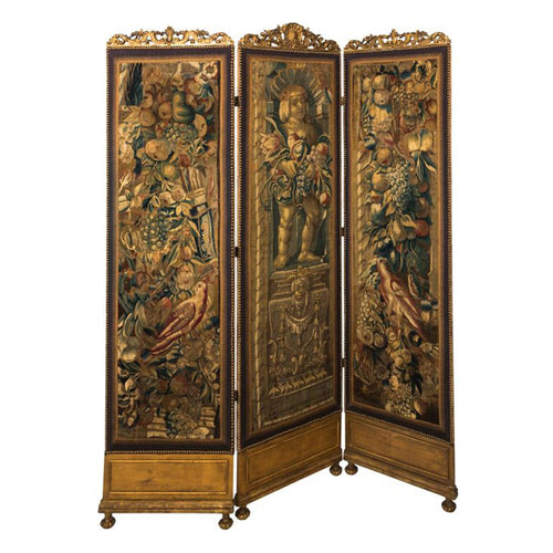 18th Century Three Panel Flemish Tapestry Screen