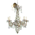 Green And White Six Light Crystal Chandelier
