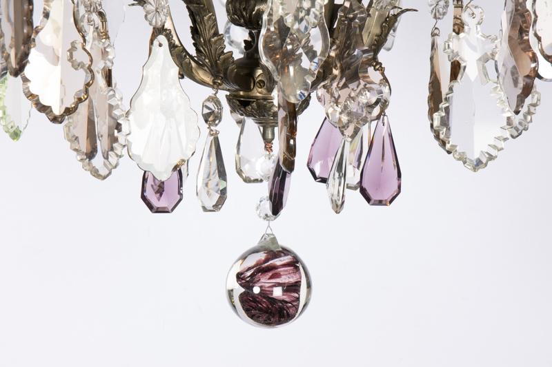 Louis XVI Style Six Light Crystal Chandelier