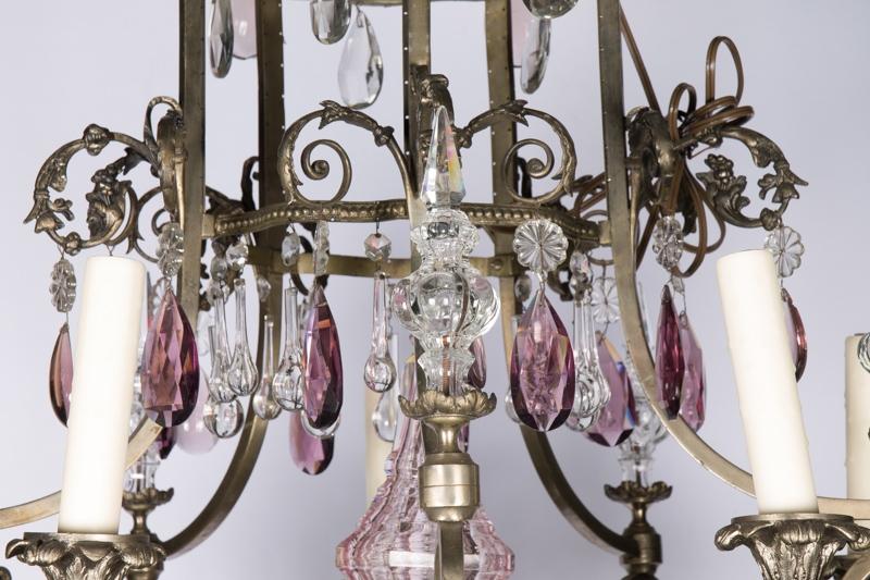 Louis XVI Style Six Light Crystal Chandelier