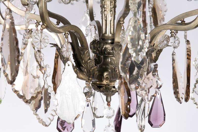 Louis XVI Style Six Light Crystal Chandelier