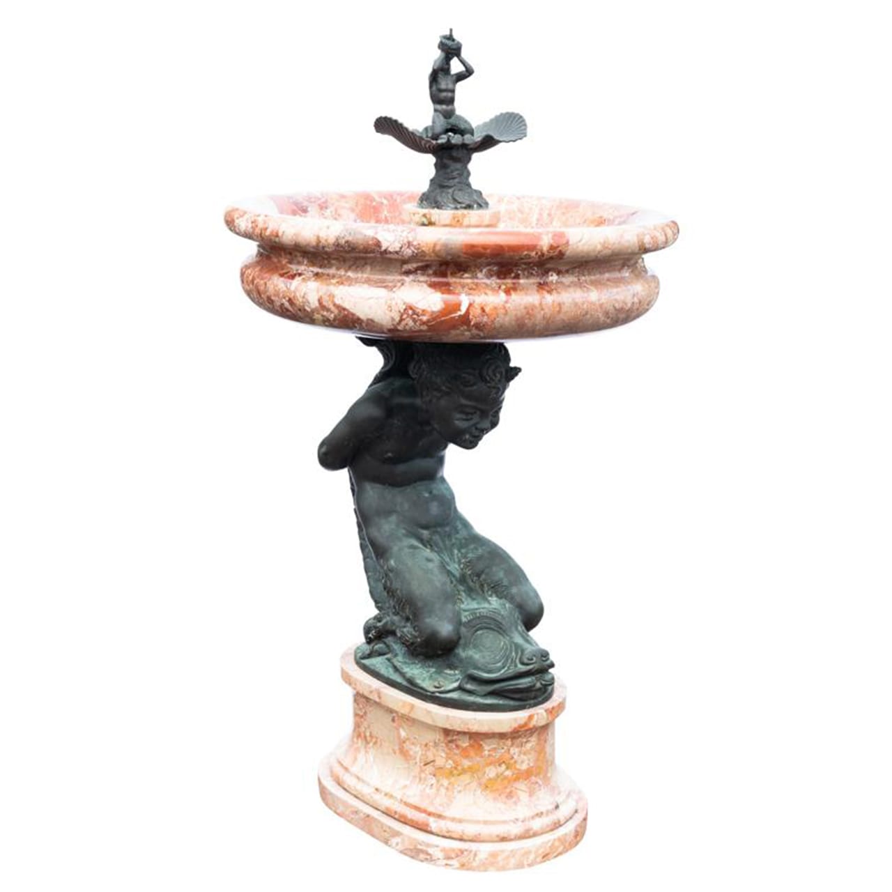 Early 20th Century Marble and Bronze Fountain