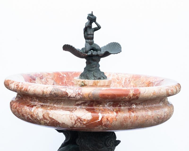 Early 20th Century Marble and Bronze Fountain