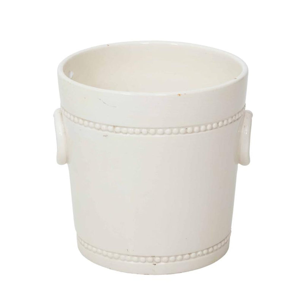 Large Glazed White Cache Pot
