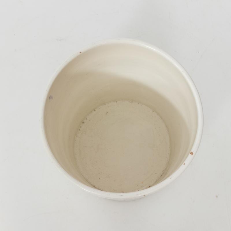 Large Glazed White Cache Pot