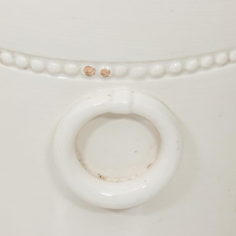 Large Glazed White Cache Pot