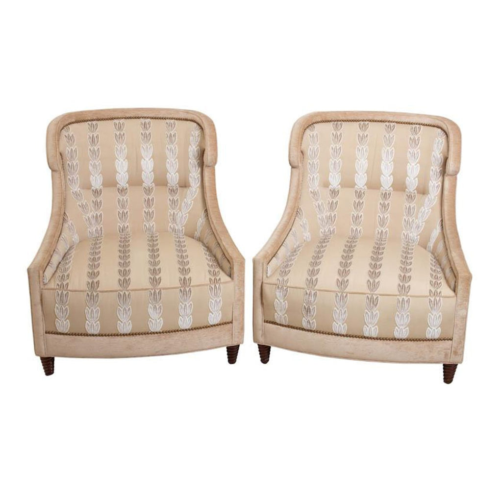 Pair of Upholstered Club Chairs