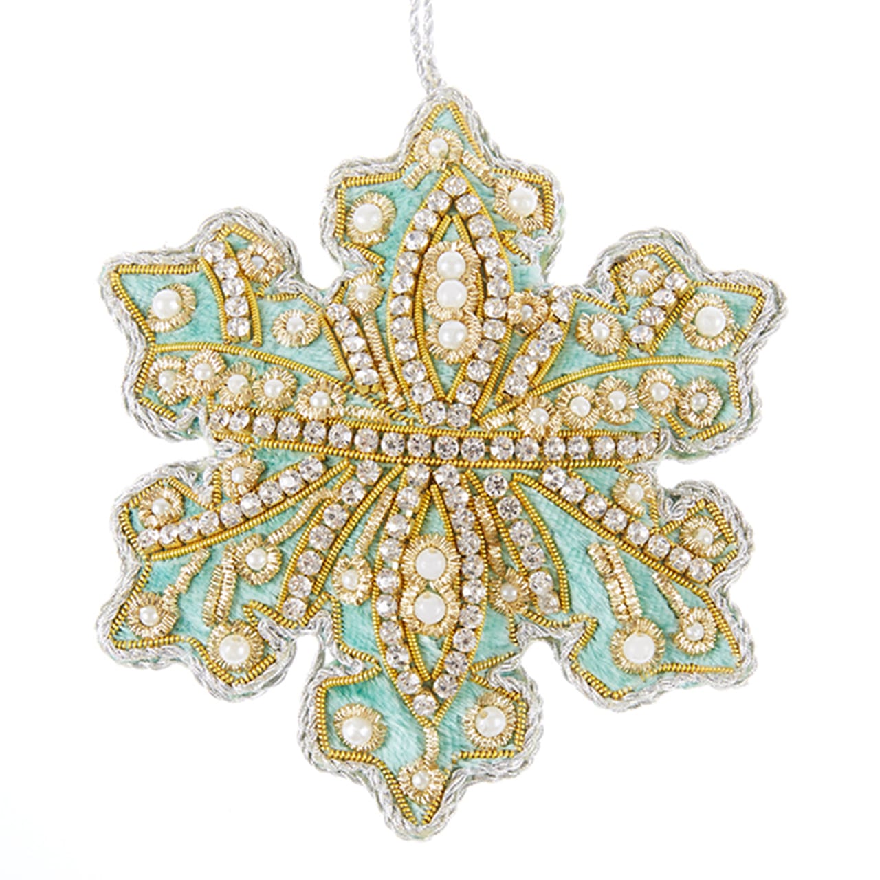 Velvet Snowflake w/ Pearls & Crystals